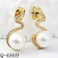 Latest Styles Pearl Earrings 925 Silver (Q-6869)